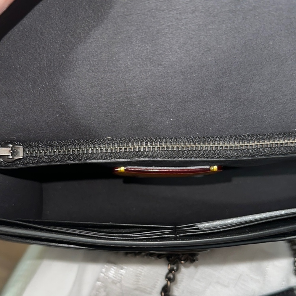 NWT Coach Black Safiano leather Crossbody Bag with adj Chain Strap fine bag - Picture 6 of 16